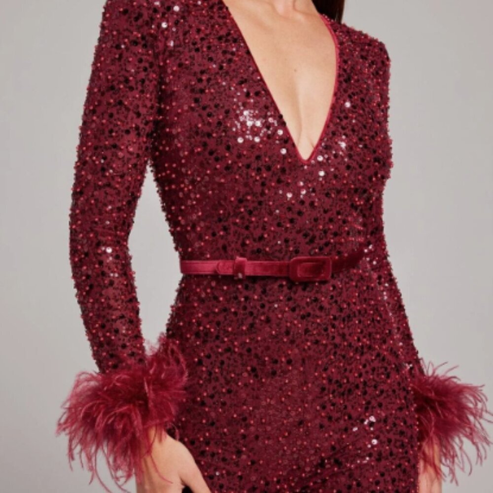 Nadine Merabi Rachel Red Jumpsuit Size S/M - Picture 3 of 7